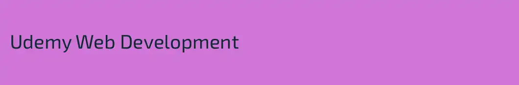 Udemy Web Development